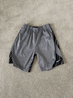 Nike Gray Athletic Shorts with Black Side Panels